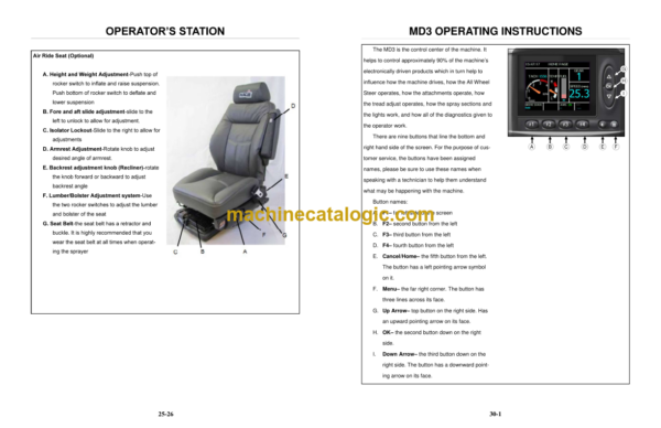 Hagie MODEL STS 12 HI-TRACTOR Operator's Manual (TMFA102819)