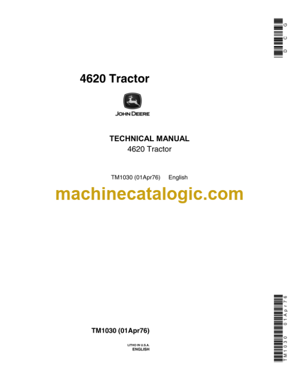 John Deere 4620 Tractor Technical Manual (TM1030)