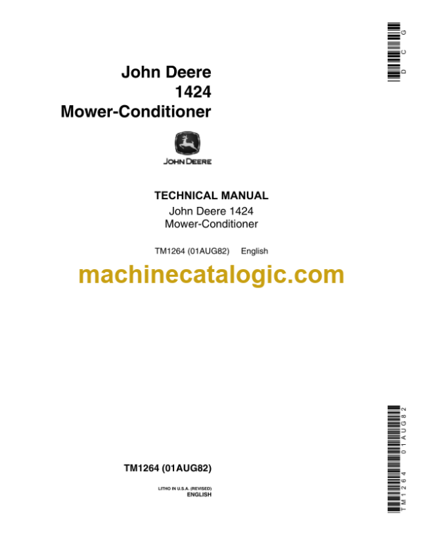 John Deere 1424 Mower-Conditioner Technical Manual (TM1264)
