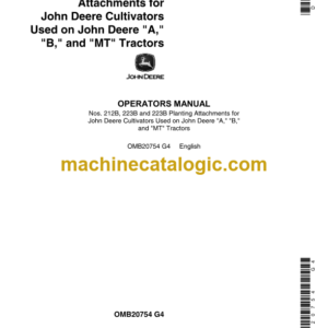 John Deere Nos. 212B, 223B and 223B Planting Attachments for John Deere Cultivators Used on John Deere A, B, and MT Tractors Operator's Manual (OMB20754)