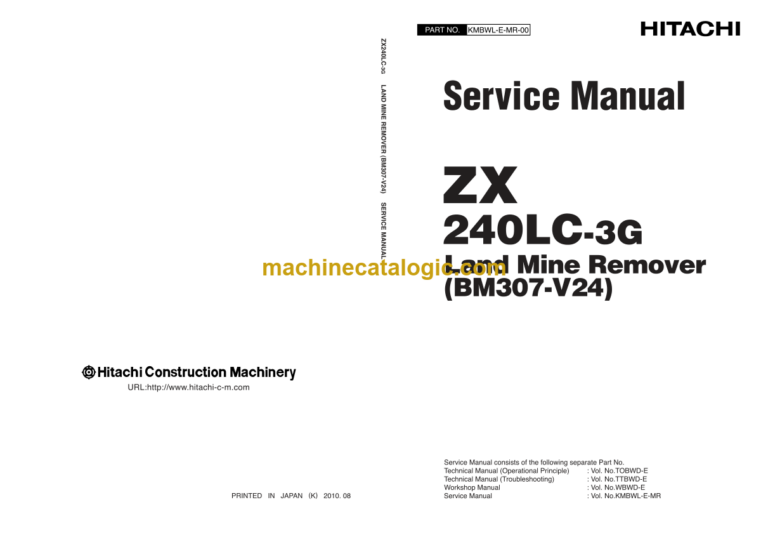 Hitachi ZX240LC-3G Land Mine Remover (BM307-V24) Service Manual