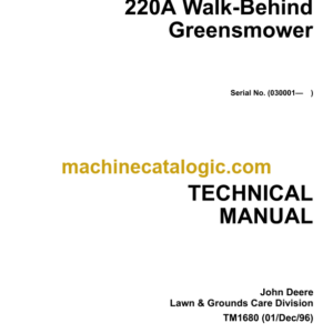 John Deere 220A Walk-Behind Greensmower Technical Manual (TM1680)