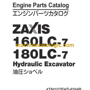 Hitachi ZX160-7 ZX180-7 Series Hydraulic Excavator Engine Parts Catalog