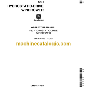 John Deere 880 HYDROSTATIC-DRIVE WINDROWER Operator's Manual (OME45767)