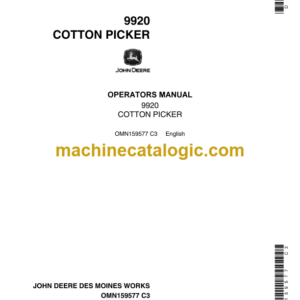 John Deere 9920 Cotton Picker Operator's Manual (OMN159577)
