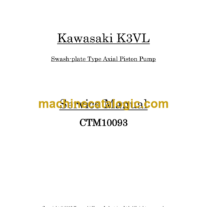 John Deere Kawasaki K3VL Swash plate Type Axial Piston Pump Service Manual (CTM10093)