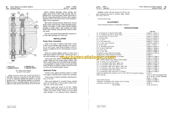 John Deere JD644 and JD644-A Loaders Technical Manual (TM1011)