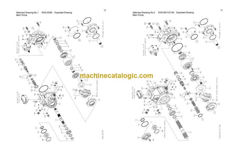 John Deere Kawasaki K3VL Swash plate Type Axial Piston Pump Service Manual (CTM10093)