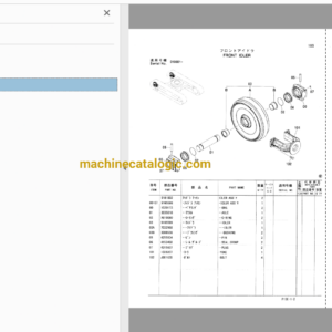 Hitachi ZX125US ZX125US-E Excavator Parts Catalog & Equipment Components Parts Catalog