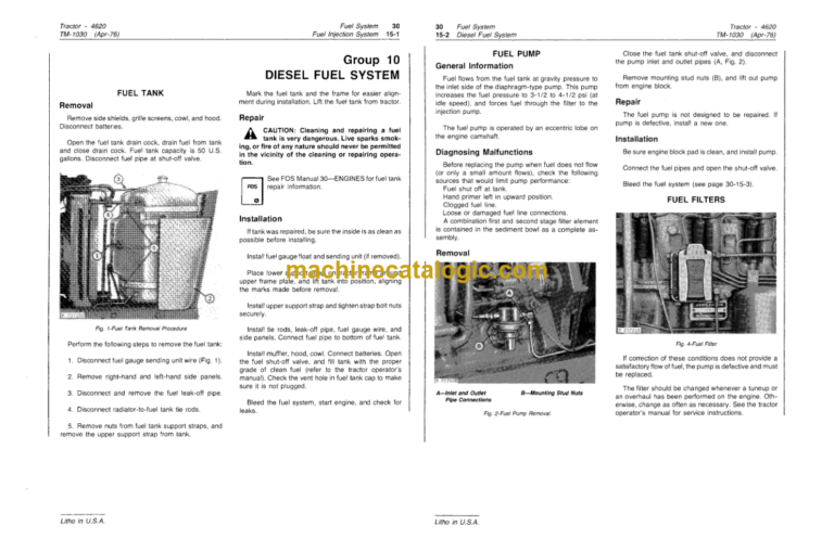 John Deere 4620 Tractor Technical Manual (TM1030)