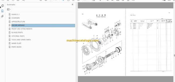 Hitachi EX60LCK-3 Excavator Parts Catalog & Equipment Components Parts Catalog
