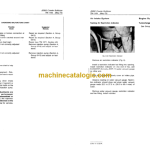 John Deere JD850 Crawler Bulldozer Technical Manual (TM1164)