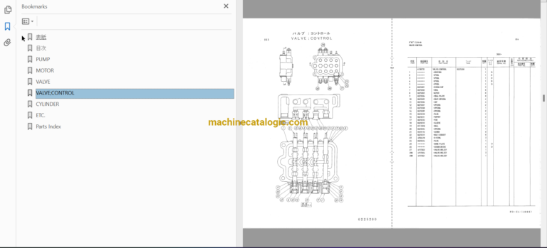 Hitachi UH025-7 UH033 Hydraulic Excavator Parts Catalog & Equipment Components Parts Catalog