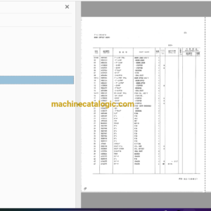 Hitachi UH025SR-7 UH033SR Hydraulic Excavator Parts Catalog & Equipment Components Parts Catalog