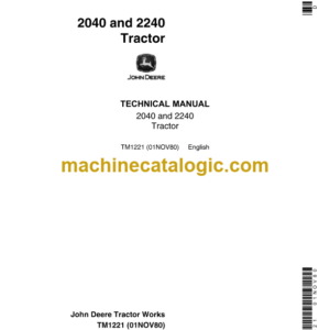 John Deere 2040 and 2240 Tractor Technical Manual (TM1221)