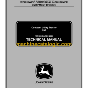 John Deere 990 Compact Utility Tractor Technical Manual (TM1848)