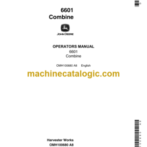 John Deere 6601 Combine Operator's Manual (OMH100680)