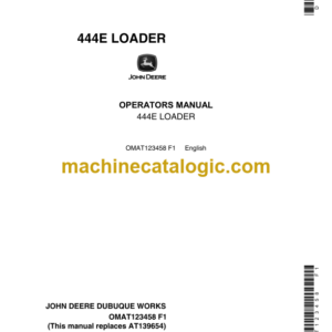 John Deere 444E Loader Operator's Manual (OMAT123458)