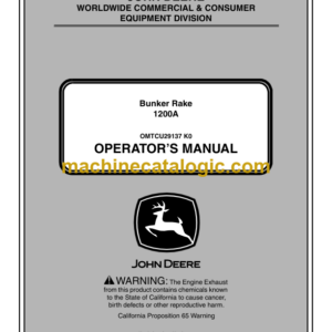 John Deere 1200A Bunker Rake Operator's Manual (OMTCU29137)