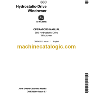 John Deere 880 Hydrostatic-Drive Windrower Operator's Manual (OME43500)