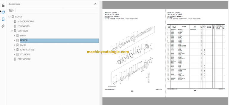 Hitachi ZX17U-5A ZX19U-5A Hydraulic Excavator Parts Catalog