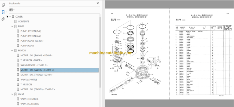 Hitachi EG40R-C Rubber Crawler Carrier Parts Catalog & Equipment Components Parts Catalog