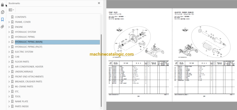 Hitachi ZAXIS75UR-5B Hydraulic Excavator Parts Catalog & Equipment Components Parts Catalog