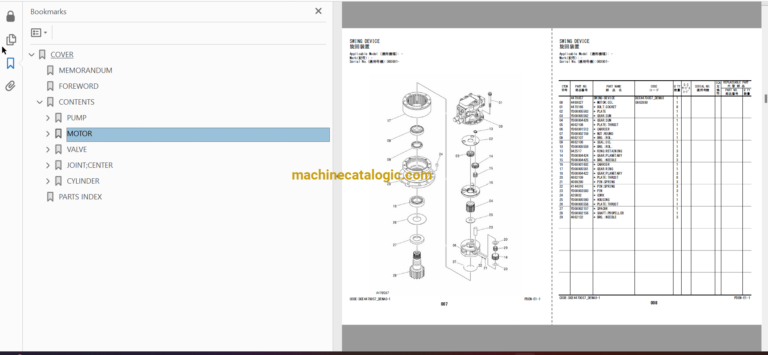 Hitachi ZAXIS75UR-5B Hydraulic Excavator Parts Catalog & Equipment Components Parts Catalog