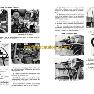 John Deere 60 Sprayer Attachment For John Deere 95, 95H and 15 Combines Operator’s Manual (OMB25080)