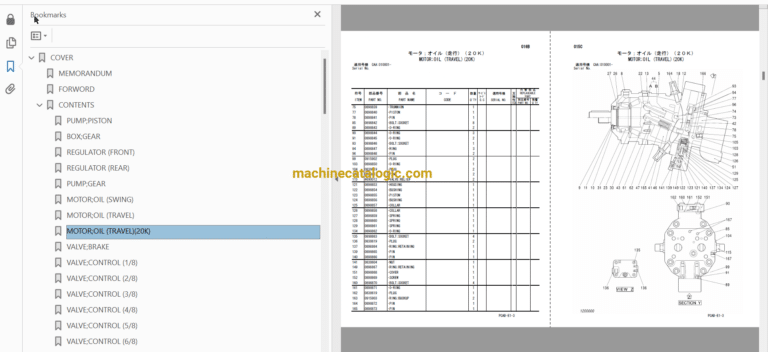 Hitachi ZX130W Wheeled Excavator Parts Catalog & Engine Parts