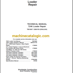 John Deere 724K Loader Repair Technical Manual (TM10697)