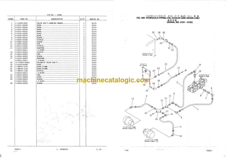 Hitachi CG30-1 Rubber Crawler Carrier Parts Catalog