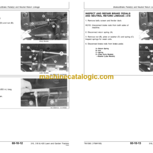 John Deere 316 318 and 420 Lawn and Garden Tractors Technical Manual (TM1590)