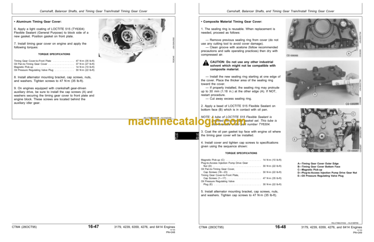 John Deere 300 Series and 3179 4239 6359 4276 6414 Diesel Engines Component Technical Manual (CTM4)