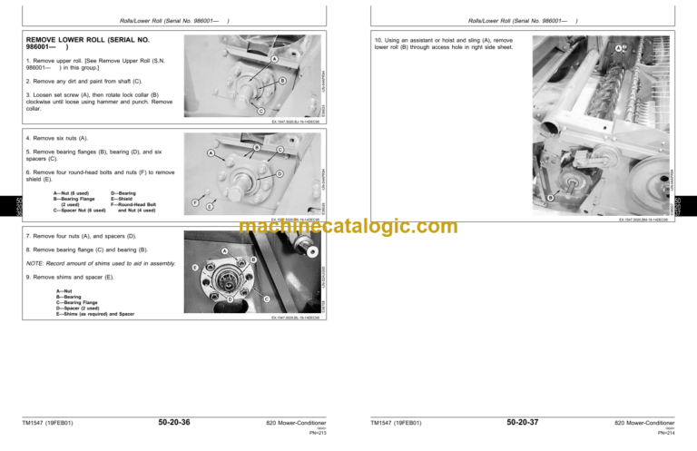 John Deere 820 Mower-Conditioner Technical Manual (TM1547)