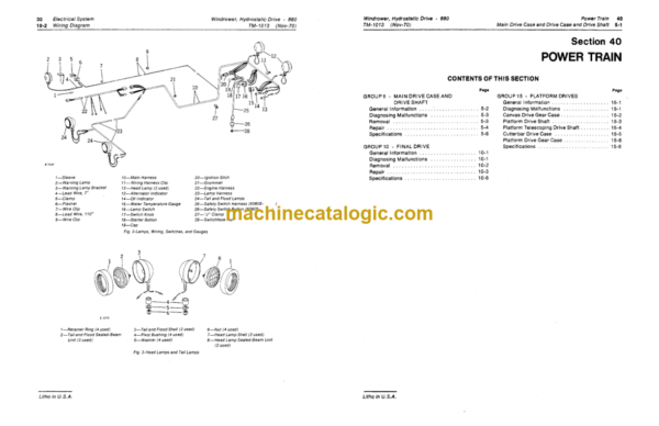 John Deere 880 Hydrostatic Drive Windrower Technical Manual (TM1013)