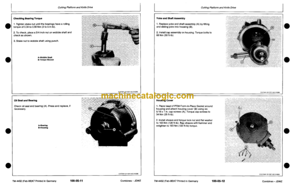 John Deere 1166, 1169H, 1174, 1177, 1177 Hydro4, 1188, 1188 Hydro4 Combines Technical Manual (TM4452)