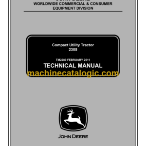 John Deere 2305 Compact Utility Tractor Technical Manual (TM2289)