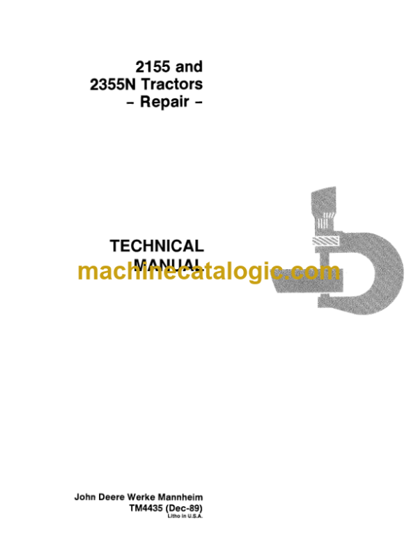 John Deere 2155 and 2355N Tractors Repair Technical Manual (TM4435)