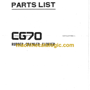 Hitachi CG70 Rubber Crawler Carrier Parts Catalog