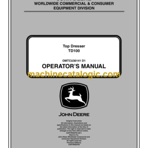 John Deere TD100 Top Dresser Operator's Manual (OMTCU30141)