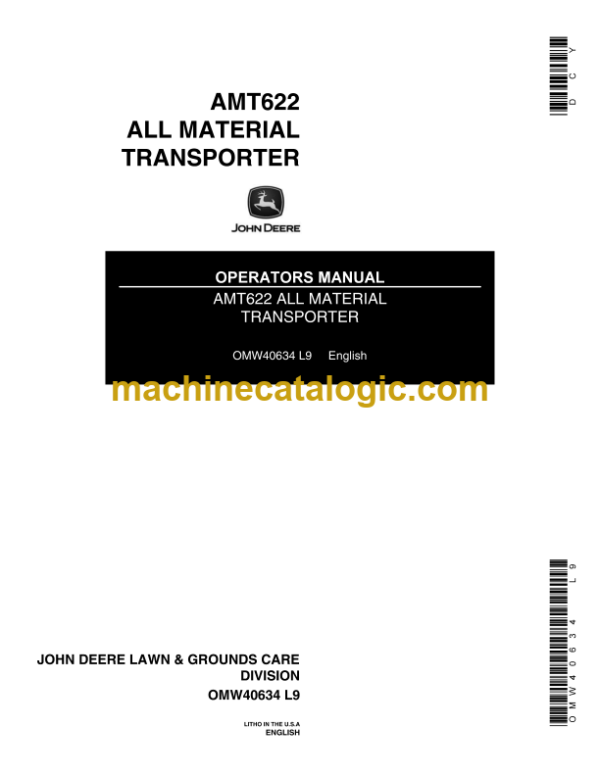 John Deere AMT622 All Material Transporter Operator's Manual (OMW40634)