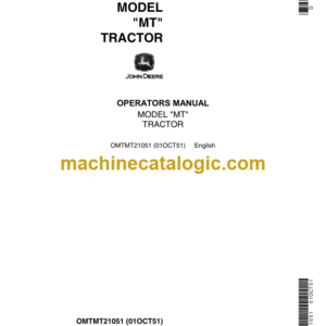 John Deere Model MT Tractor Operator's Manual (OMTMT21051)