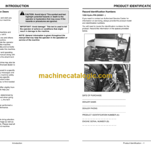 John Deere 1200 Hydro Bunker Rake Operator’s Manual (OMTCU21794)