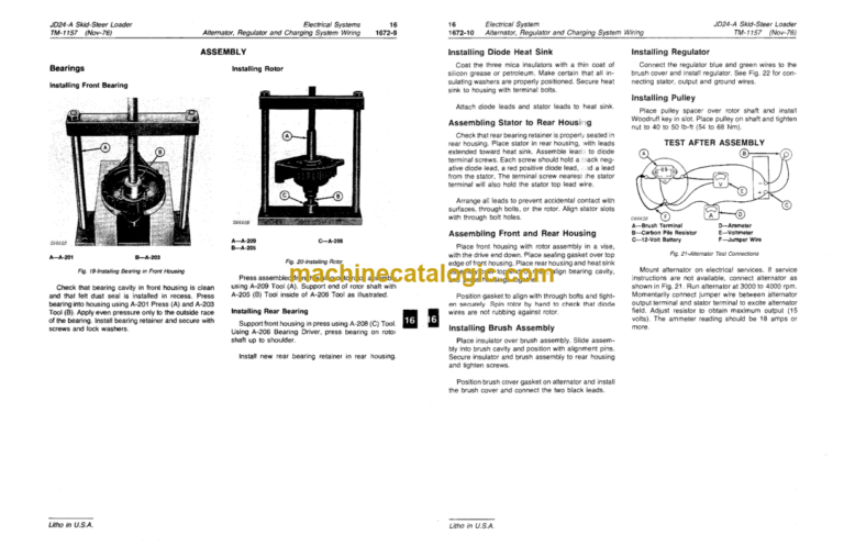John Deere JD24A Skid Steer Loader Technical Manual (TM1157)