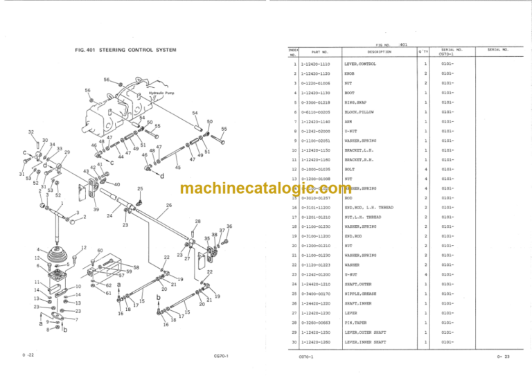 Hitachi CG70 Rubber Crawler Carrier Parts Catalog