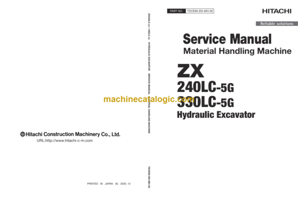 Hitachi ZX240LC-5G ZX330LC-5G Material Handling Machine Service Manual