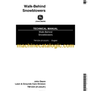 John Deere Walk-Behind Snowblowers Technical Manual (TM1234)