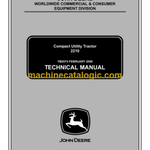 John Deere 2210 Compact Utility Tractor Technical Manual (TM2074)