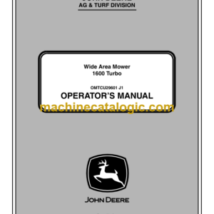 John Deere 1600 Turbo Wide Area Mower Operator's Manual (OMTCU29601)